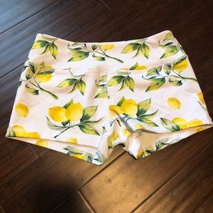 Savage Barbell Lemon Print Booty Shorts